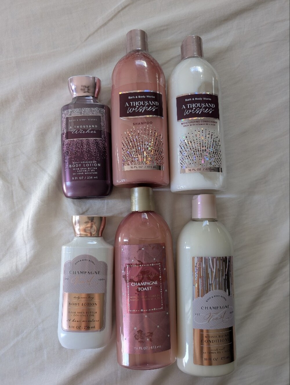 New Bath & Body Works Champagne Toast & Thousand Wishes Shampoo Body Lotion Set